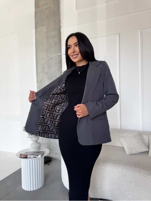 Жіночий пiджак графiтового кольору 34485