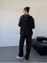 Жіночий велюровий костюм на змiйцi коричневого кольору 34487