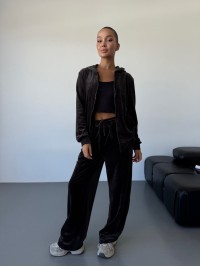 Жіночий велюровий костюм на змiйцi коричневого кольору 34487