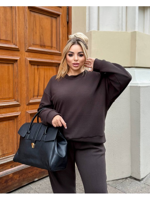 Жіночий спортивний костюм коричневого кольору 34493