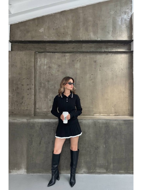 Жіночий костюм 2-ка зі спідницею чорного кольору 34494