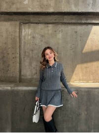 Жіночий костюм 2-ка зі спідницею сiрого кольору 34495