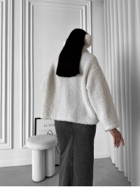 Жіноче худі букле білого кольору 34526