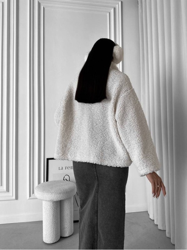 Жіноче худі букле білого кольору 34526