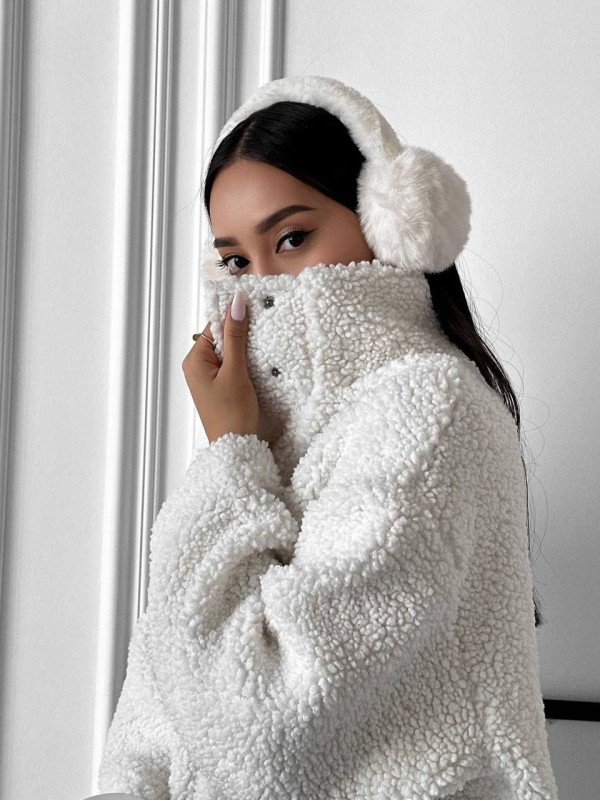 Жіноче худі букле білого кольору 34526