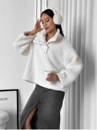 Жіноче худі букле білого кольору 34526