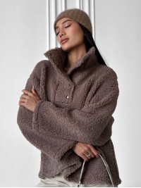 Жіноче худі букле коричневого кольору 34528