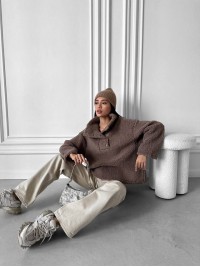 Жіноче худі букле коричневого кольору 34528