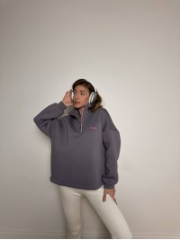 Жіноче худі вільного крою графтового кольору 34530