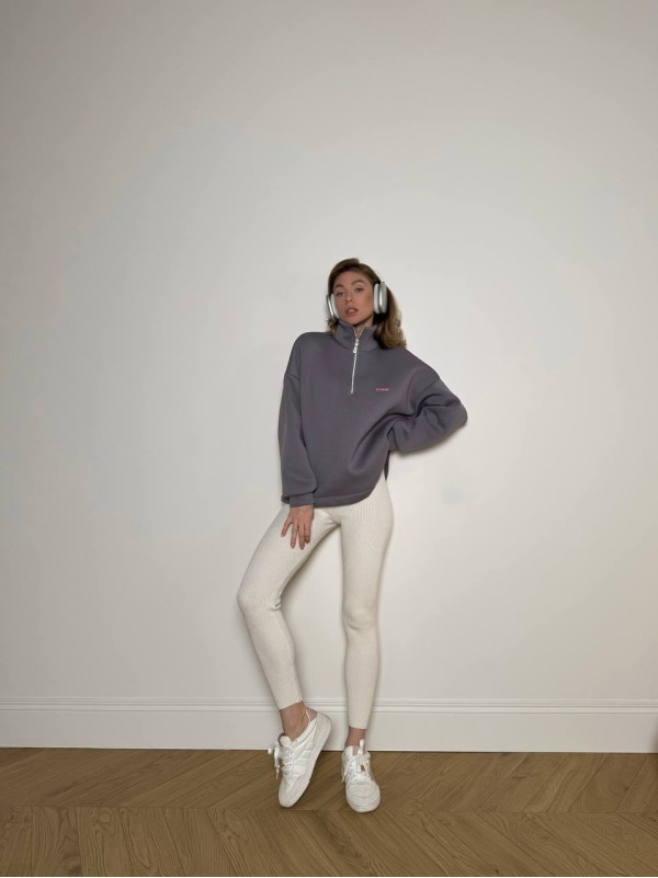 Жіноче худі вільного крою графтового кольору 34530