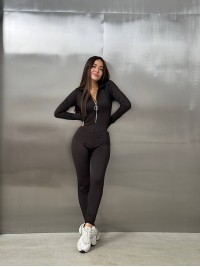 Жіночий комбінезон на флiсi чорного кольору 34570