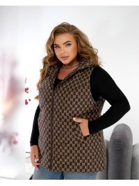 Жіноча демісезонна жилетка коричневого кольору 34586