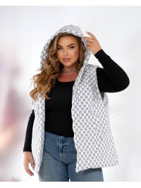 Жіноча демісезонна жилетка молочного кольору 34587