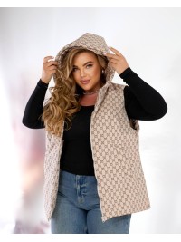 Жіноча демісезонна жилетка бежевого кольору 34588