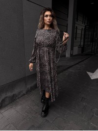 Легка сукня міді коричневого кольору 34591