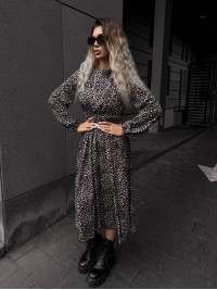 Легка сукня міді коричневого кольору 34591