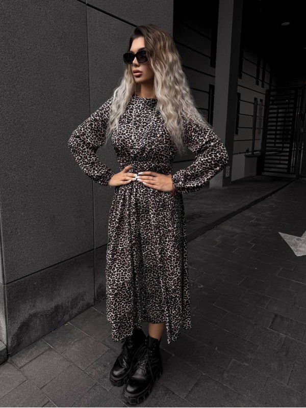 Легка сукня міді коричневого кольору 34591