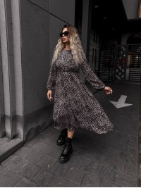 Легка сукня міді коричневого кольору 34591