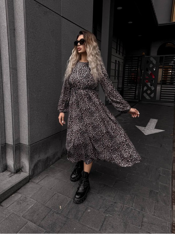 Легка сукня міді коричневого кольору 34591