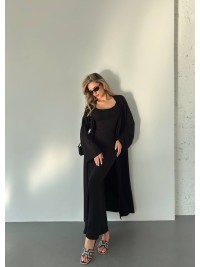 Жіночий костюм кардиган+сукня чорного кольору 34596
