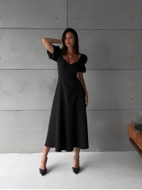 Вечiрня сукня міді чорного кольору 34617