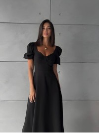 Вечiрня сукня міді чорного кольору 34617