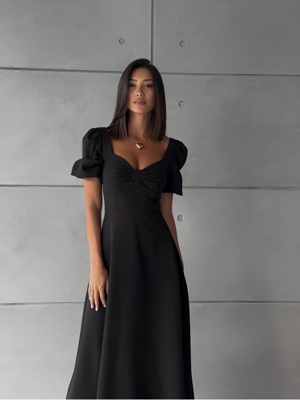 Вечiрня сукня міді чорного кольору 34617
