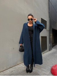 Жіночий довгий кардиган синього кольору 34618