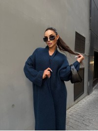 Жіночий довгий кардиган синього кольору 34618