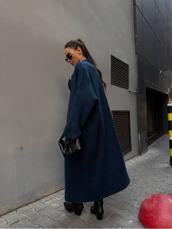 Жіночий довгий кардиган синього кольору 34618