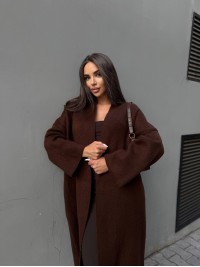 Жіночий довгий кардиган коричневого кольору 34620