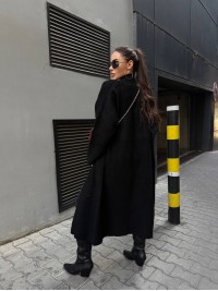 Жіночий довгий кардиган чорного кольору 34621