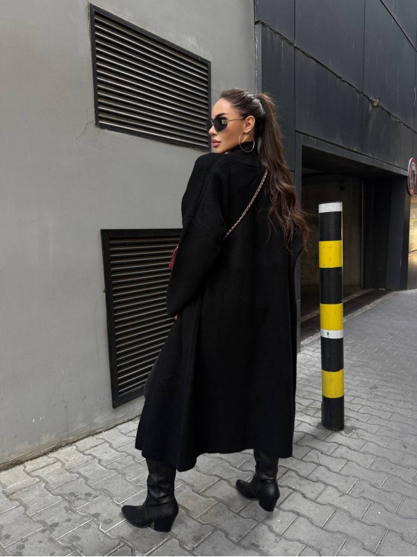 Жіночий довгий кардиган чорного кольору 34621