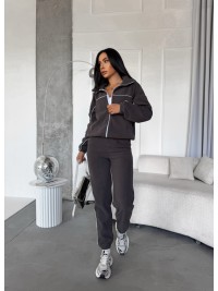 Жіночий спортивний костюм флісовий графiтового кольору 34623