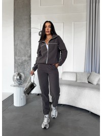 Жіночий спортивний костюм флісовий графiтового кольору 34623