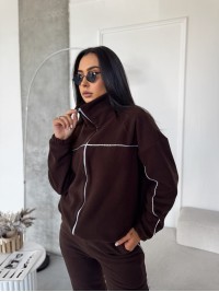 Жіночий спортивний костюм флісовий коричневого кольору 34625
