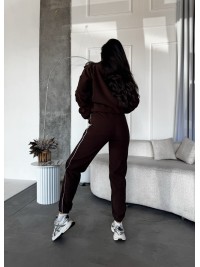 Жіночий спортивний костюм флісовий коричневого кольору 34625