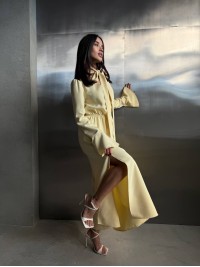 Вечiрня сукня максі жовтого кольору 34626