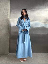 Вечiрня сукня максі блакитного кольору 34627