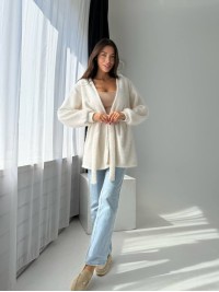 Жіночий ангоровий кардиган молочного кольору 34629