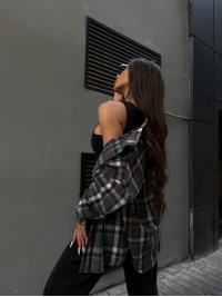 Кашемiрова жіноча сорочка графiтового кольору 34643