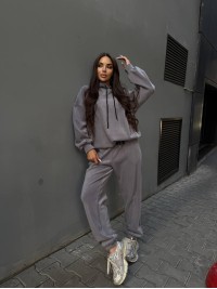 Жіночий флісовий костюм графiтового кольору 34650