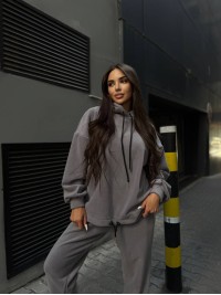 Жіночий флісовий костюм графiтового кольору 34650