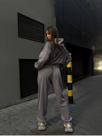 Жіночий флісовий костюм графiтового кольору 34650