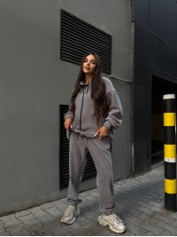 Жіночий флісовий костюм графiтового кольору 34650