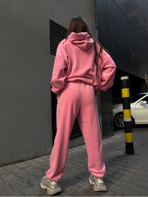 Жіночий флісовий костюм рожевого кольору 34651