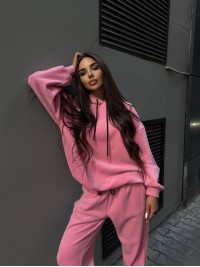 Жіночий флісовий костюм рожевого кольору 34651