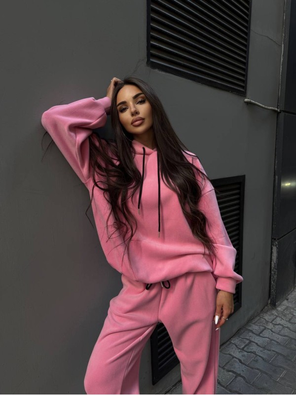 Жіночий флісовий костюм рожевого кольору 34651