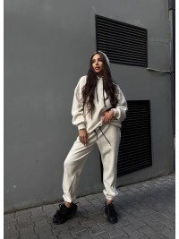 Жіночий флісовий костюм молочного кольору 34653