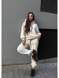 Жіночий флісовий костюм молочного кольору 34653
